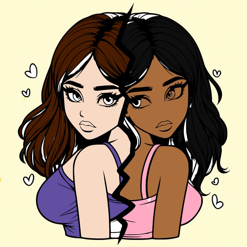 realistic girl split