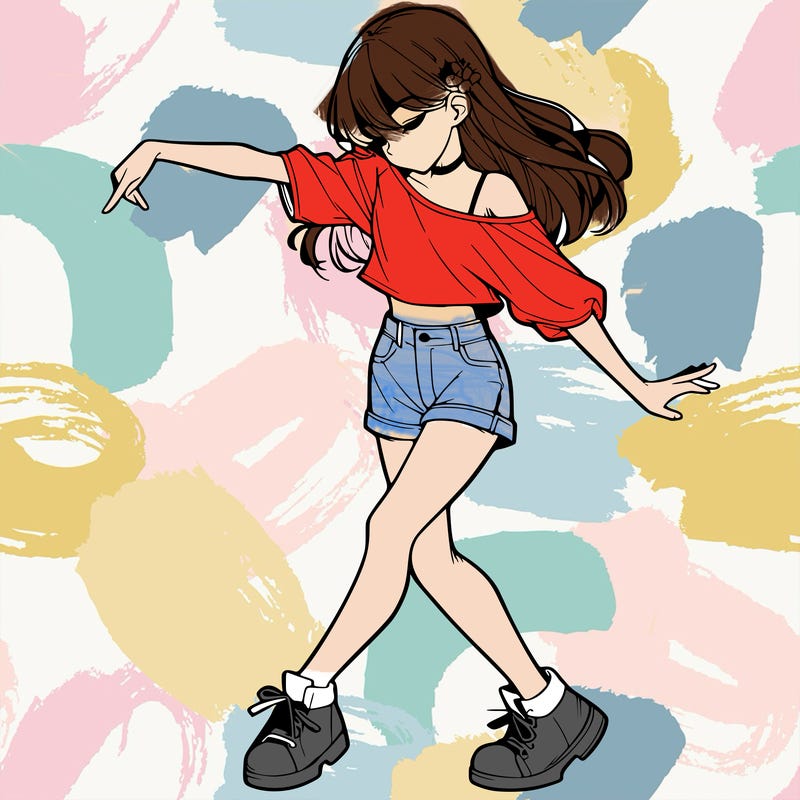 realistic girl danceing