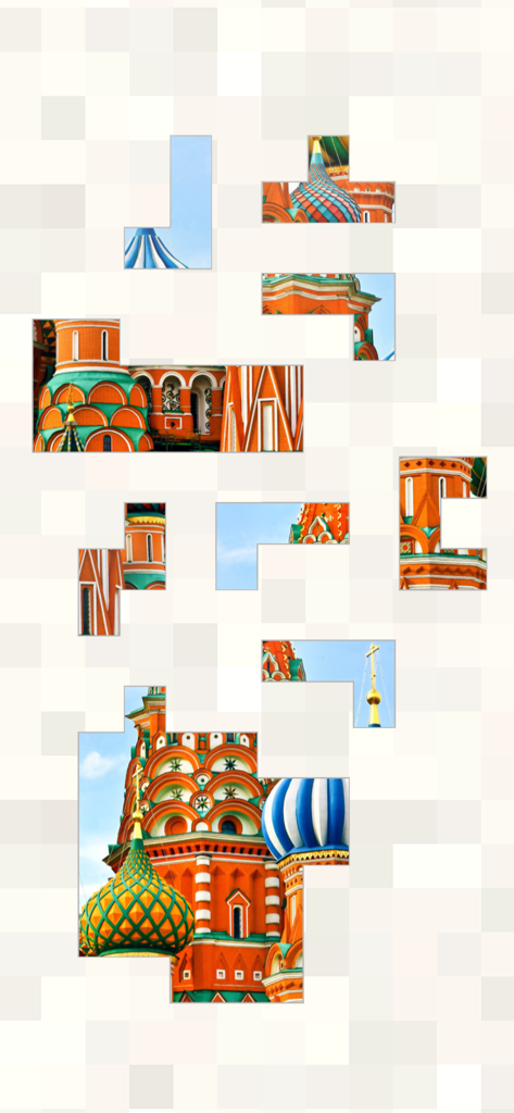 Bonza Jigsaw 앱에서 성 바실 대성당을 보여주는 직소 퍼즐