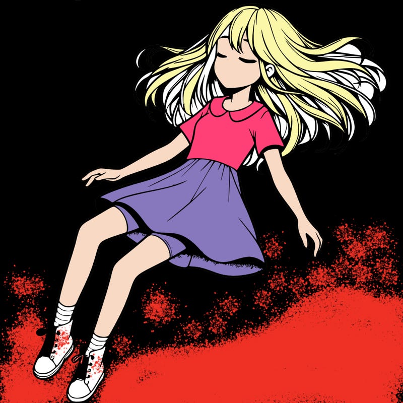 realistic girl floating