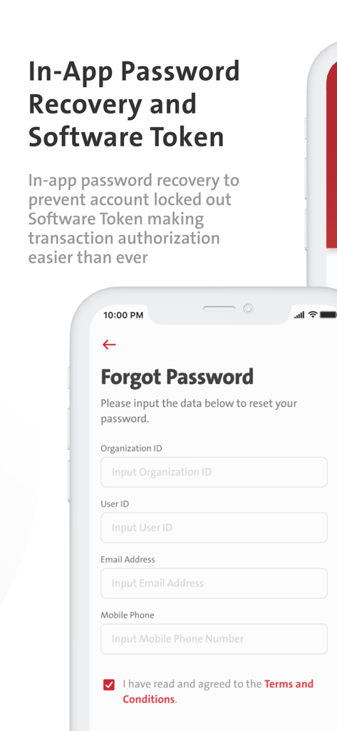 OCBC Business mobile Indonesia - Écran de récupération de mot de passe oublié d'OCBC Business mobile Indonésie pour un accès sécurisé au compte et une autorisation par jeton logiciel