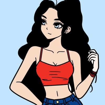 girl in crop top