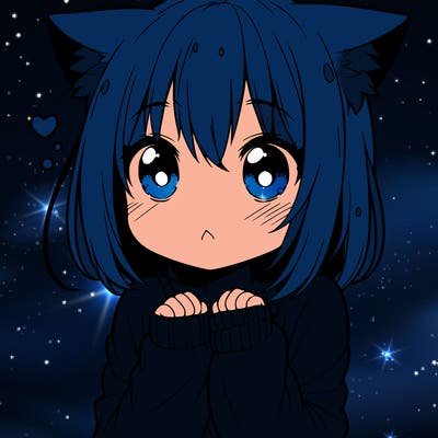 shy anime catgirl