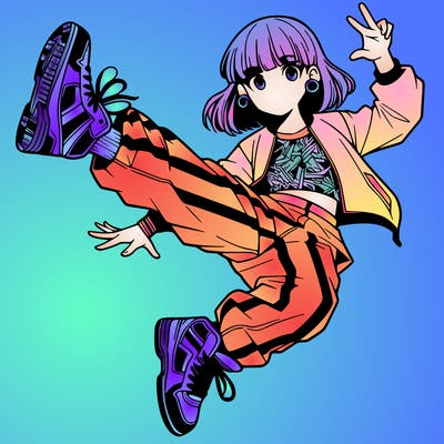 break dancing manga girl
