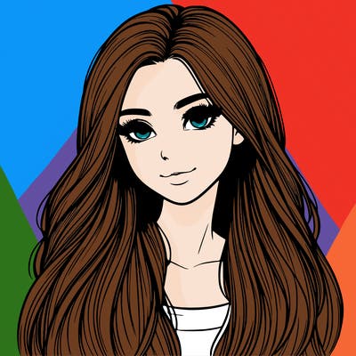 realistic girl with long hair