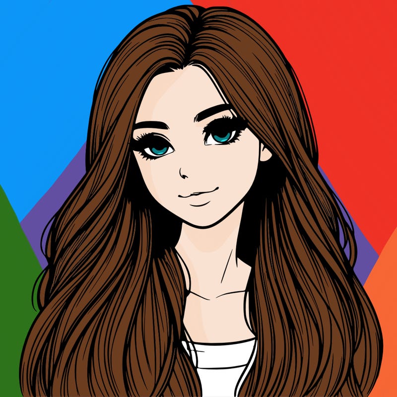 realistic girl with long hair