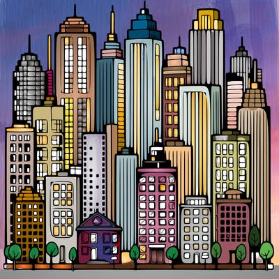 a city with skyscrapers