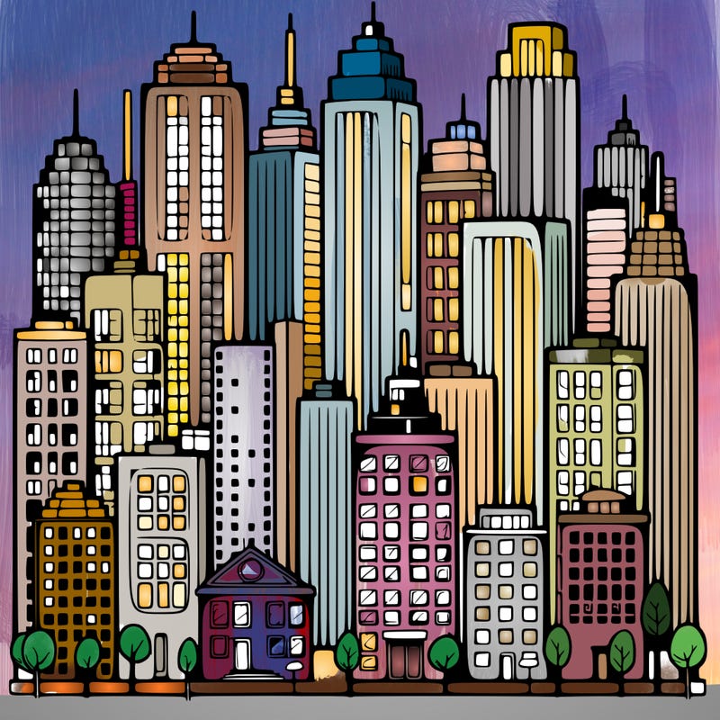 a city with skyscrapers