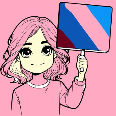 realistic girl holding up a sign