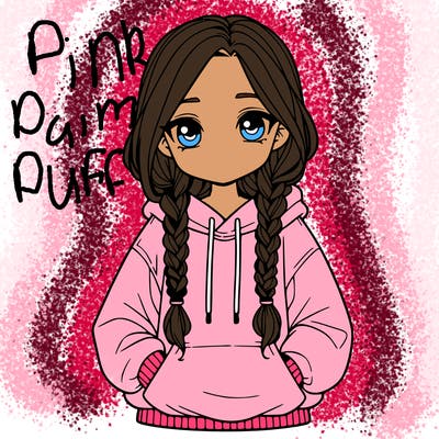 a realistic girl with a oversized hoodie and she has braids