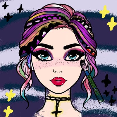 realistic person with makeup