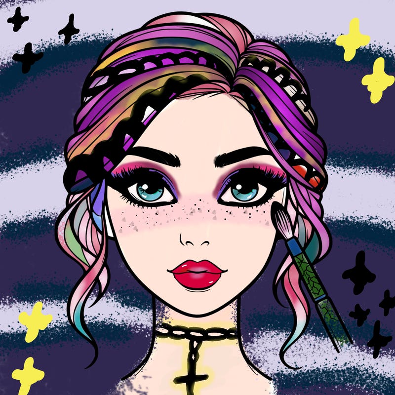 realistic person with makeup