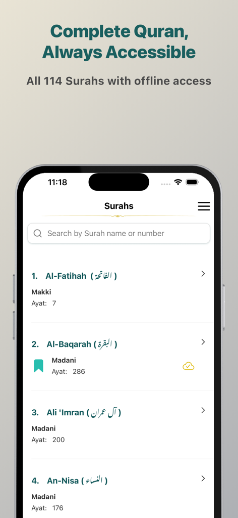 Tarteel - Hifz AI - Lista de suras del Corán en la aplicación móvil Tarteel Hifz AI