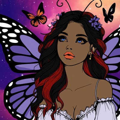 butterfly fairy realistic girl