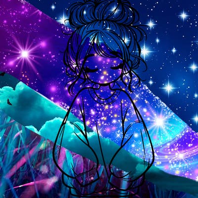 girl with baggy sweatshirt and messy bun