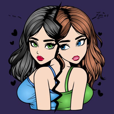 realistic girl split