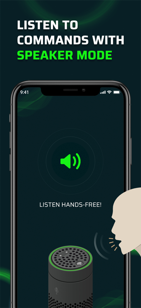 Voice Command Hub - Voice Command Hub speaker mode interface for hands free listening