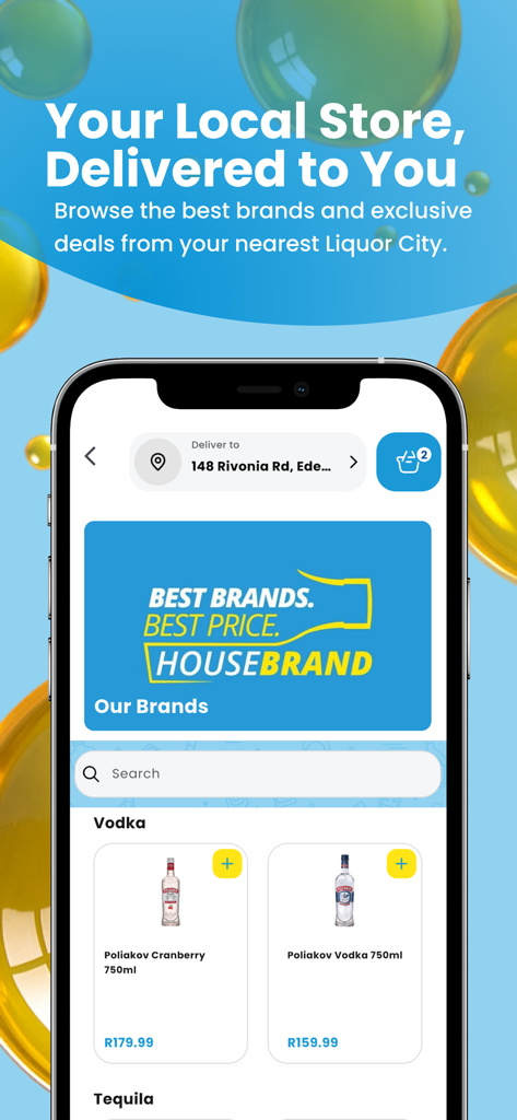 Liquor City - Liquor City app interface for alcohol delivery