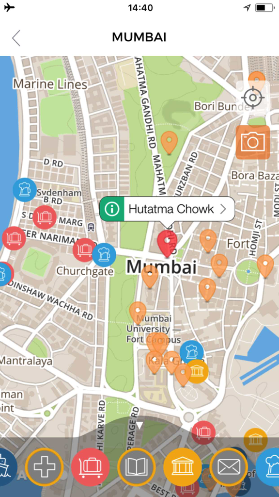 Mumbai Travel Guide Offline - Offline map view of Mumbai city showing tourist attractions and points of interest