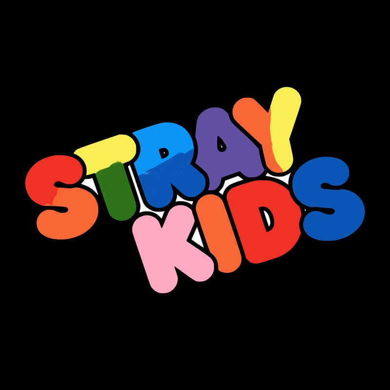 bubble letters saying stray kids