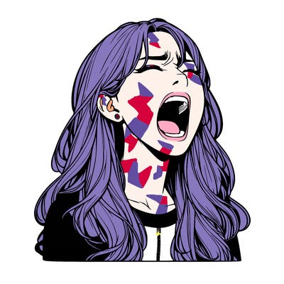 screaming realistic, girl