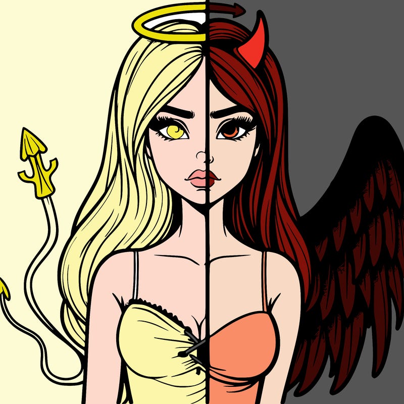 devil vs angel realistic girl