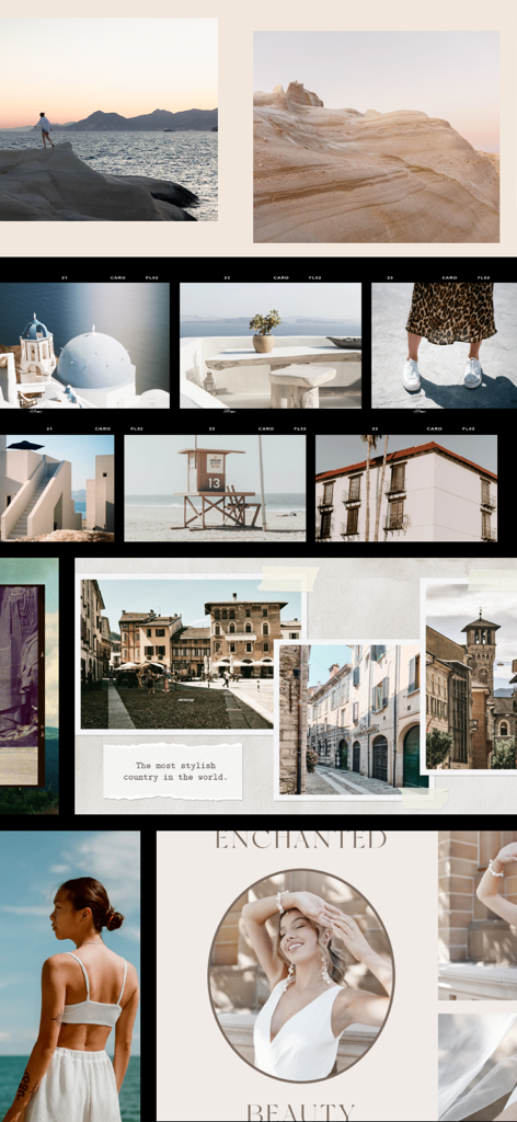 Panorama Scroll Carousel Maker - 파노라마 스크롤 게시물을 위한 미학적인 인스타그램 캐러셀 템플릿