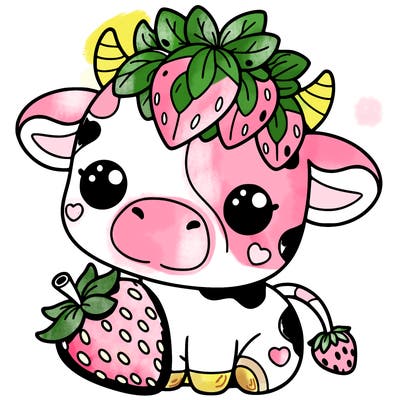 cute strawberry cow