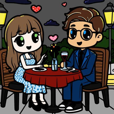 a guy and a girl on a date