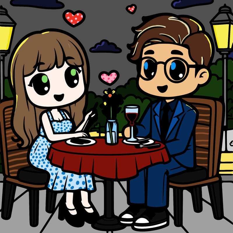 a guy and a girl on a date