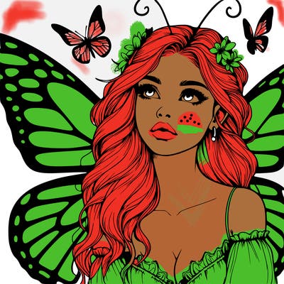 butterfly fairy realistic girl