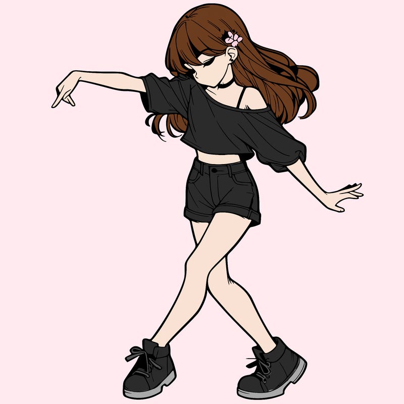 realistic girl danceing