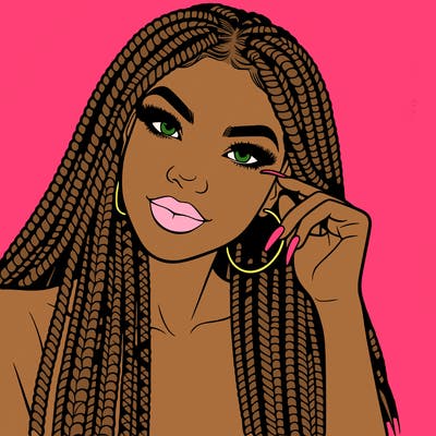 beautiful woman with box braids