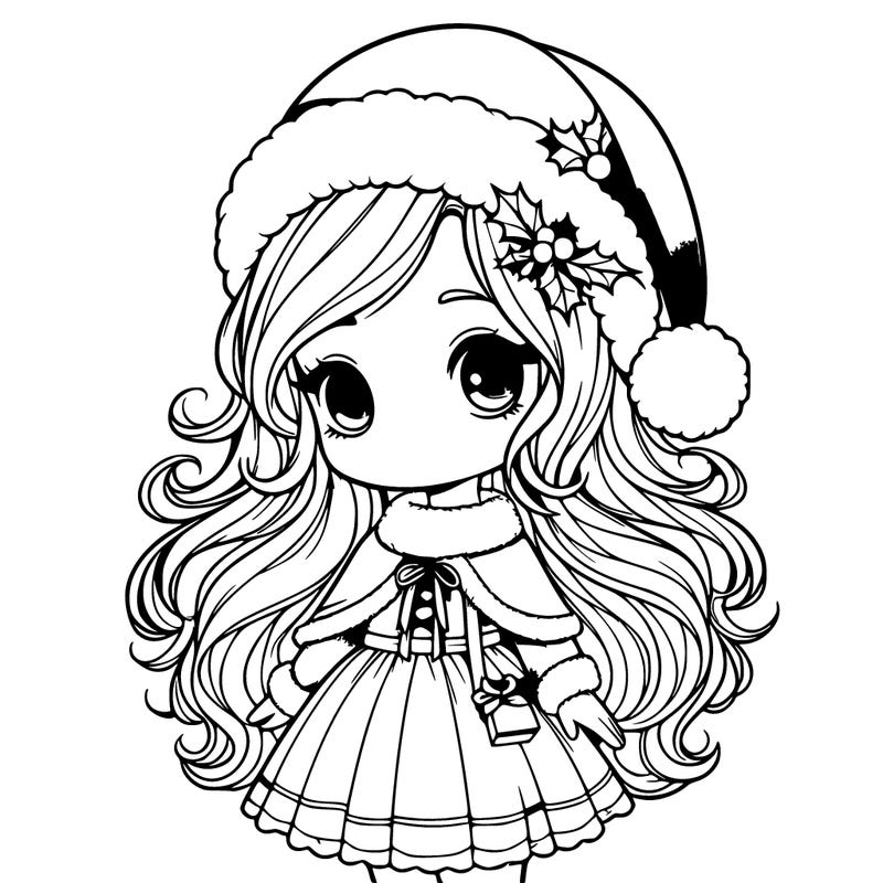 realistic cute chrismas girl
