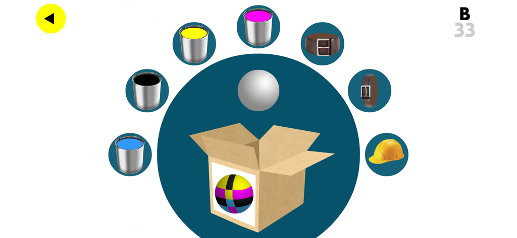 Factory Balls - Gameplay of Factory Balls level 33 showing a white ball and tools for customization