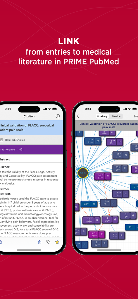 Harriet Lane Handbook - Harriet Lane Handbook app showing medical literature citations and Grapherence visualization from Prime PubMed.