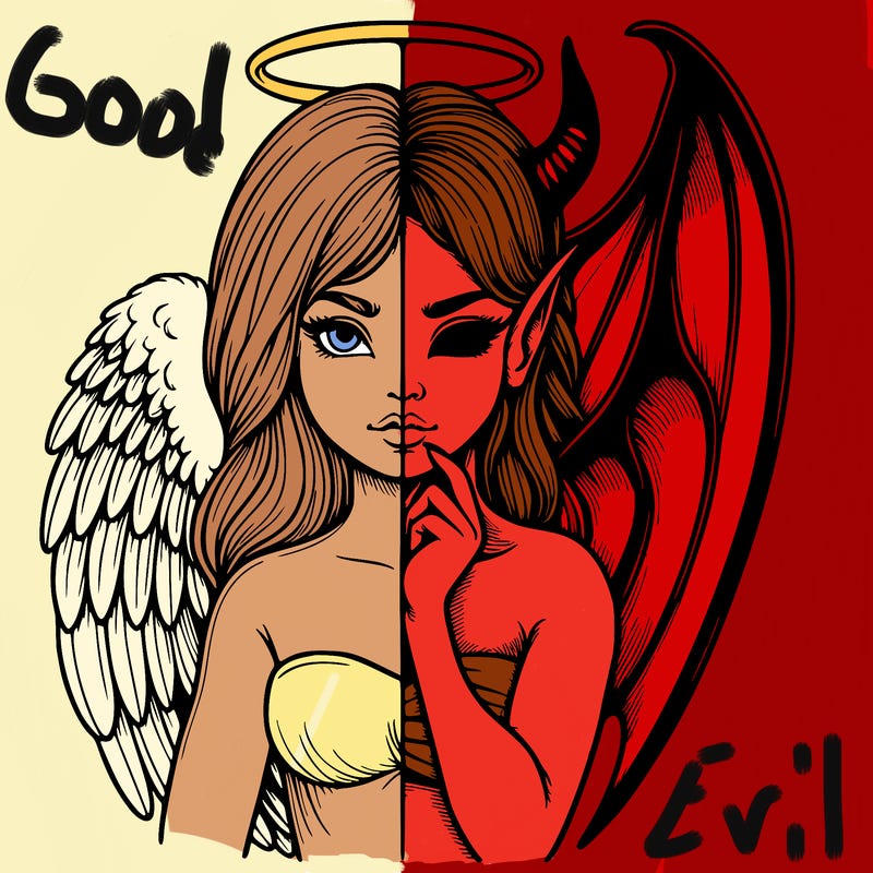 realistic angel half demon