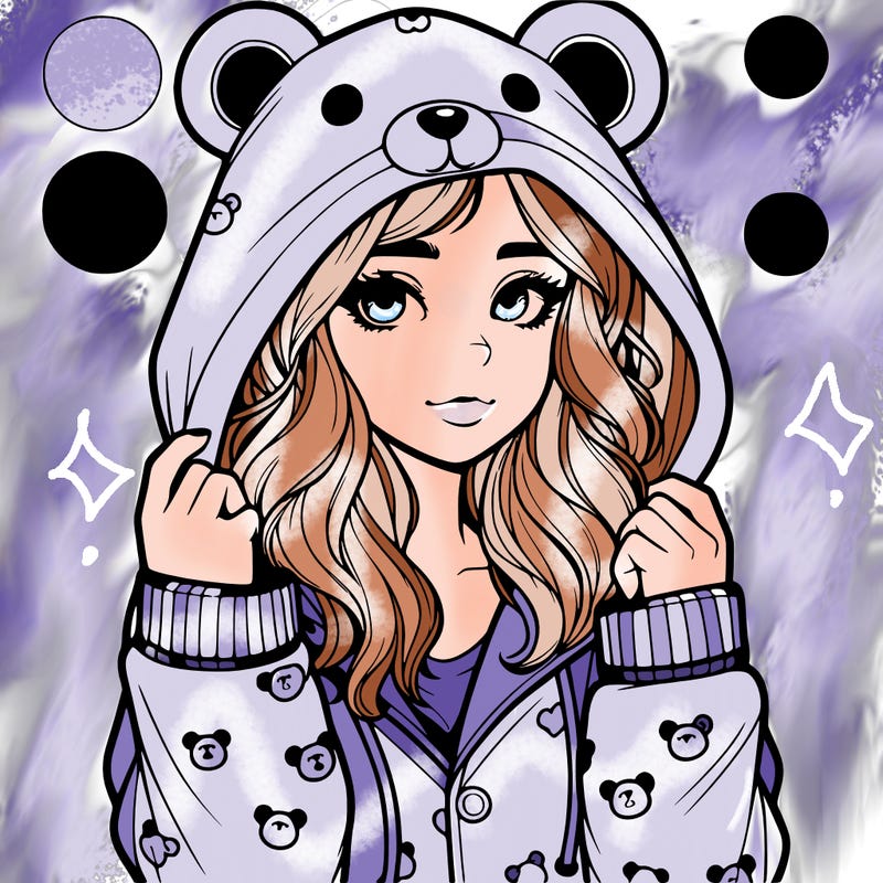 realistic girl in a animal pjs hoodie