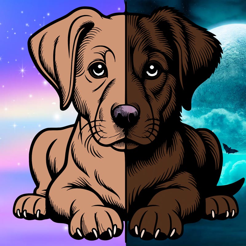 realistic dog split picture