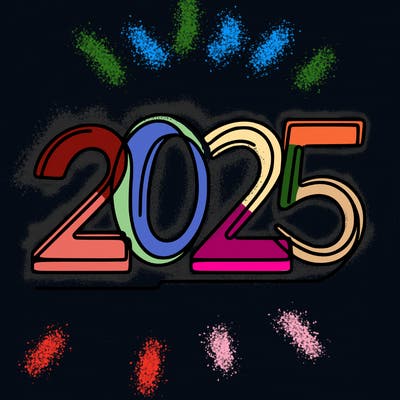 one line numbers sketch design “2025”