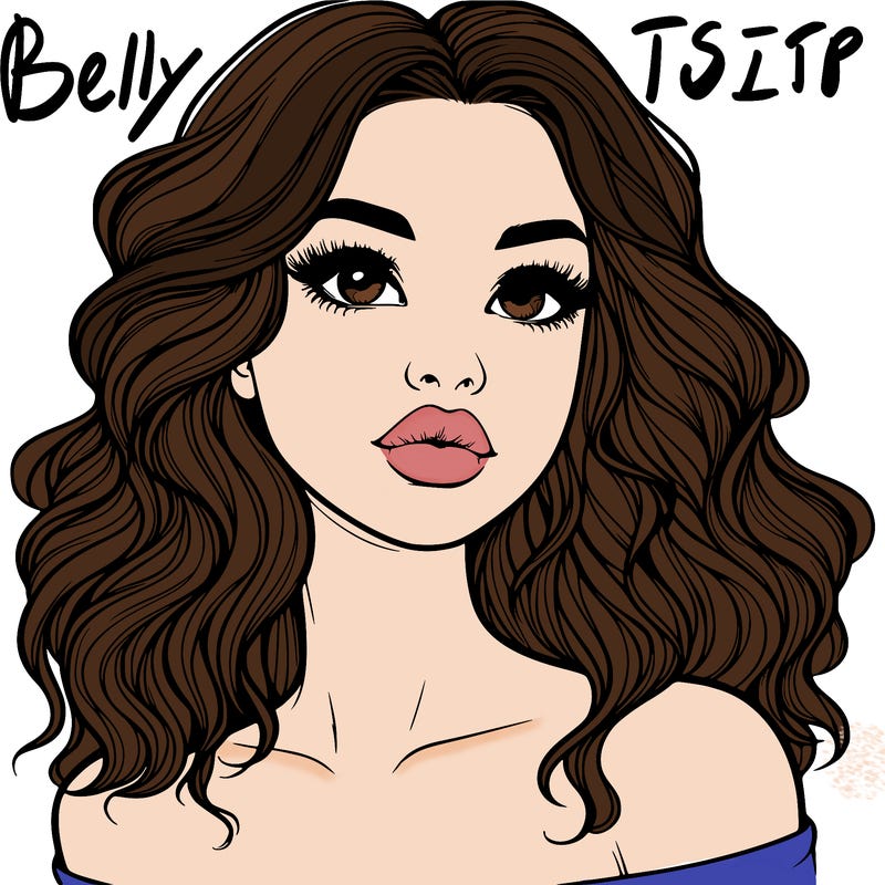 realistic girl with wavy hair and lips