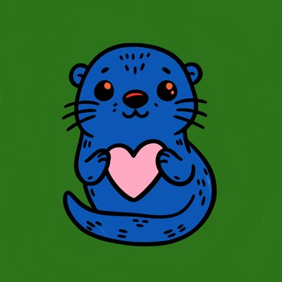 otter with a heart