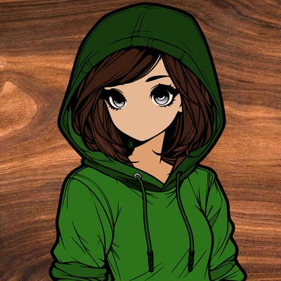 realistic girl with hoodie