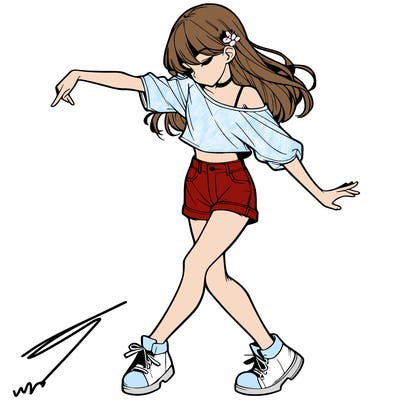 realistic girl danceing