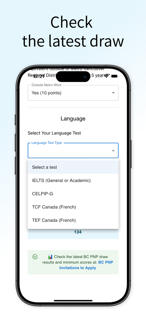 BC PNP Score Calculator - Utilities App | MWM