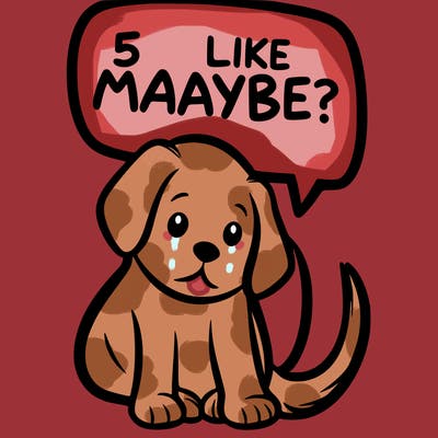 a puppy that says 5 like maybe