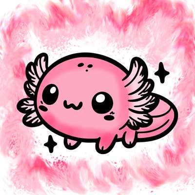 cute easy baby axolotl