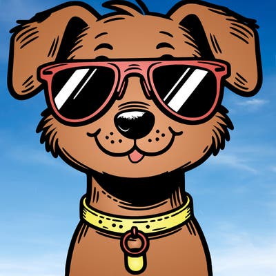 a dog wirh sunglasses