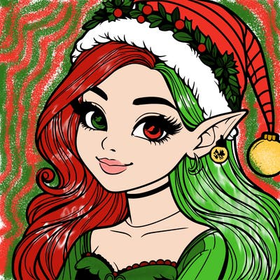 christmas girl elf realistic