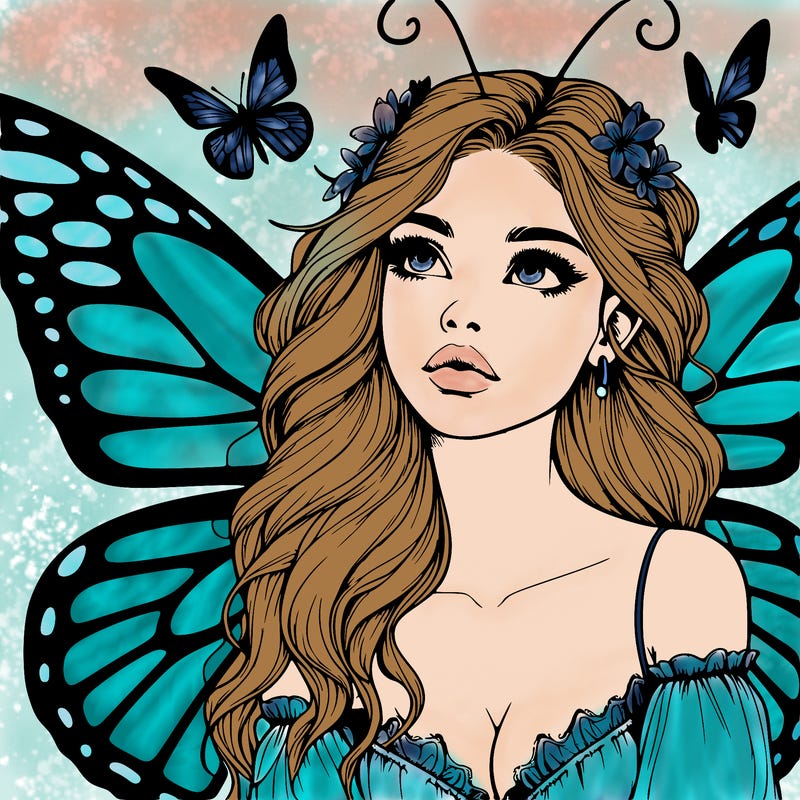 butterfly fairy realistic girl
